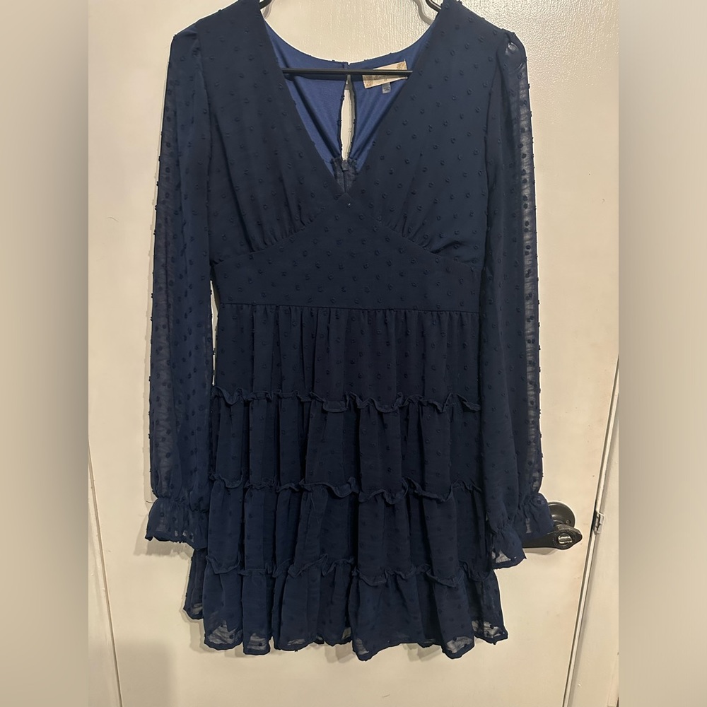 Navy Blue Altar’d State Long Sleeve Dress, Size M, Great Condition